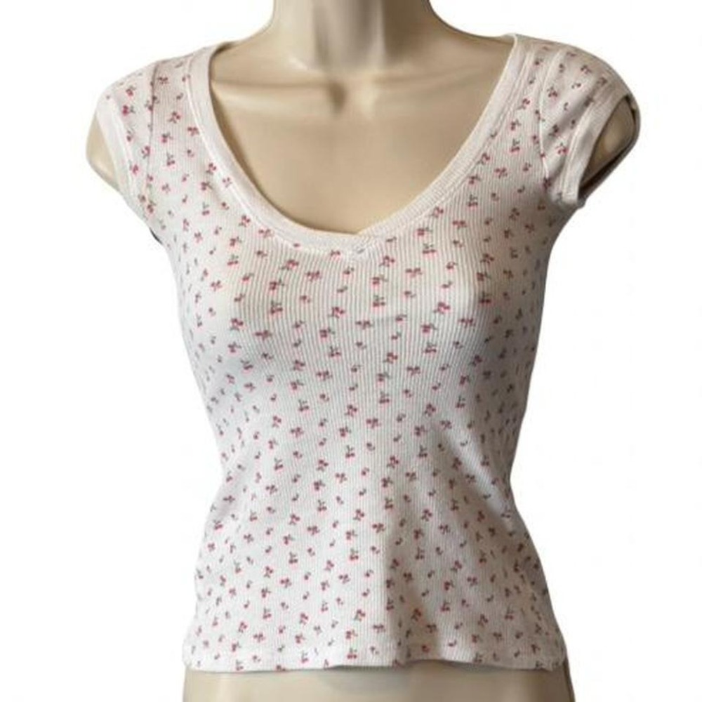 Vintage Y2K Timing Made in USA Floral Baby Tee, Women's Size S
